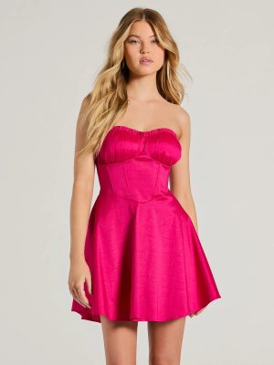 Effortlessly Lovely Strapless Corset Skater Dress