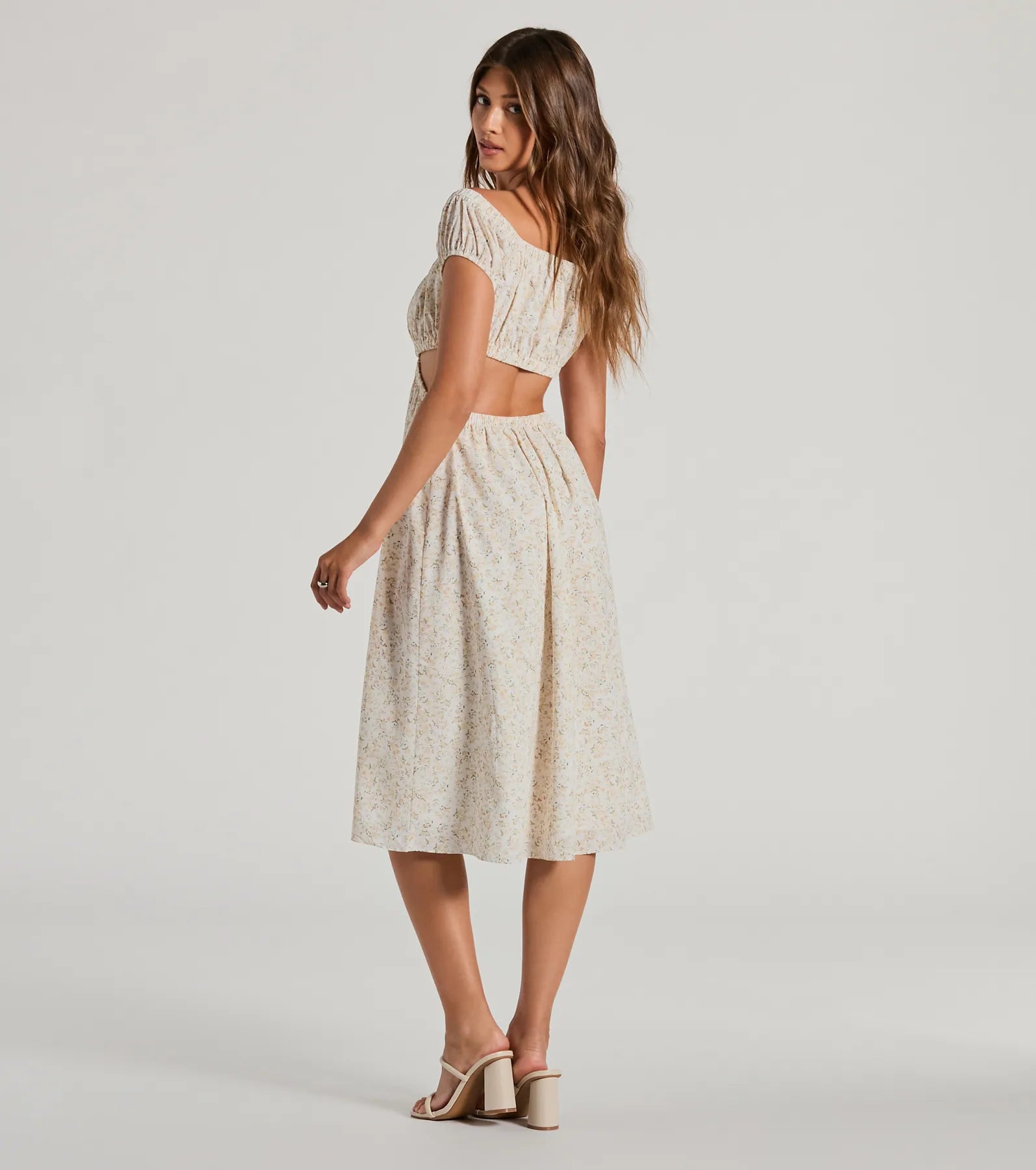 Watch Me Bloom Off-The-Shoulder Floral Midi Dress - Image 2