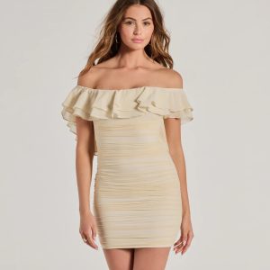 Inspired Allure Off-The-Shoulder Bodycon Mini Dress
