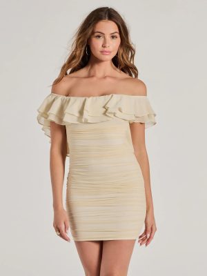 Inspired Allure Off-The-Shoulder Bodycon Mini Dress