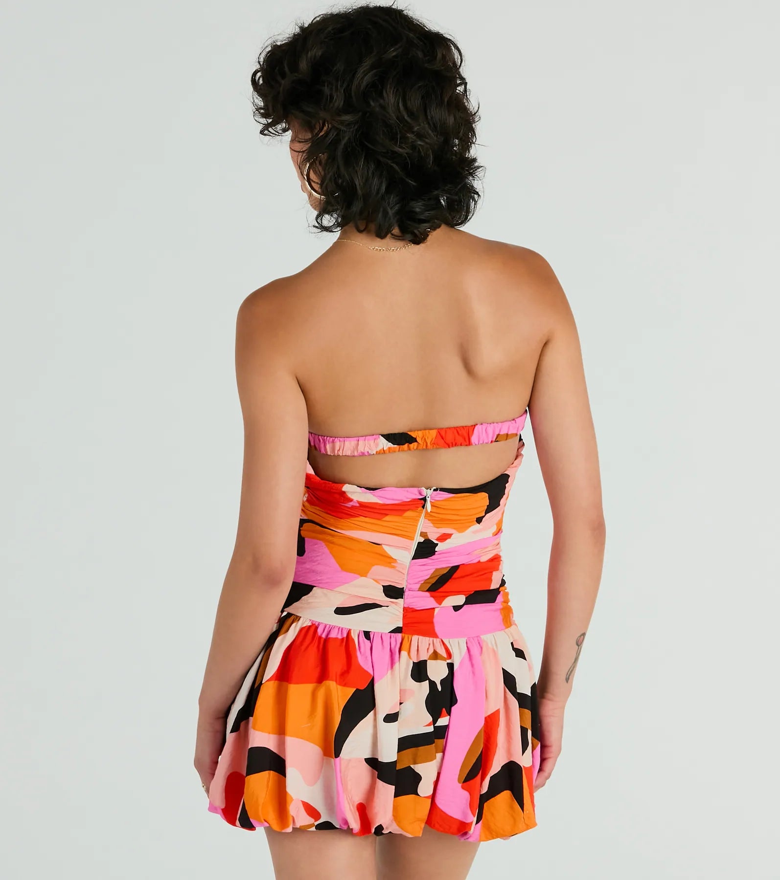 Artistic Sensation Strapless Abstract Bubble Mini Dress - Image 2