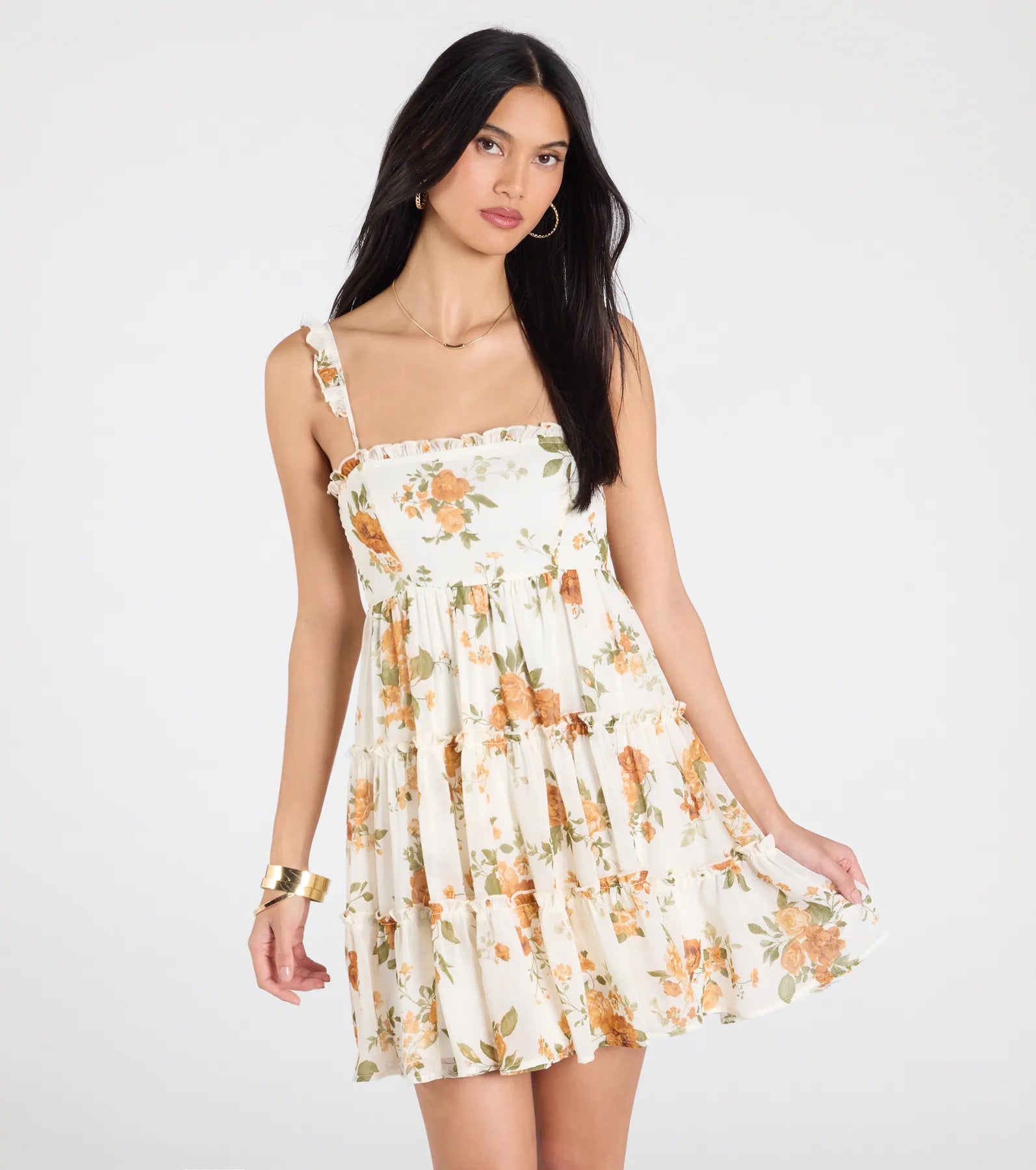 Sunshine Romance Floral Babydoll Dress