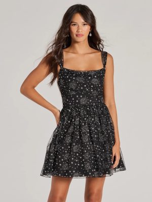 Starry Night Glitter Tulle Skater Dress
