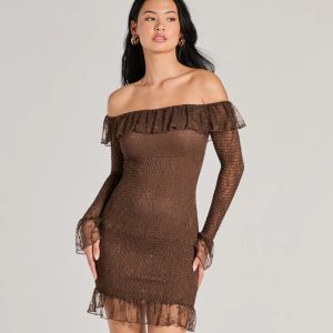 Dreamy Darling Off-The-Shoulder Bodycon Mini Dress