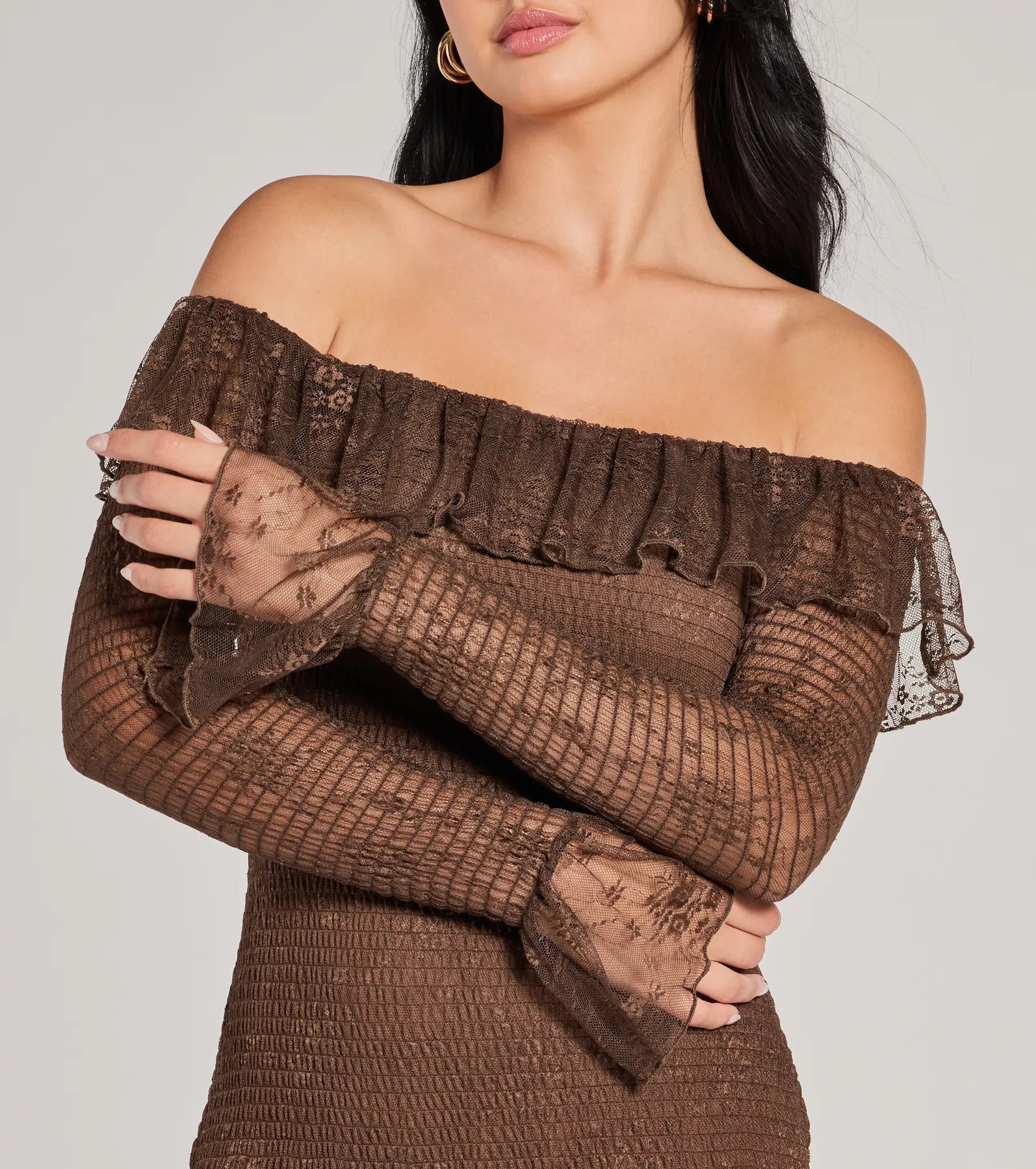Dreamy Darling Off-The-Shoulder Bodycon Mini Dress - Image 4