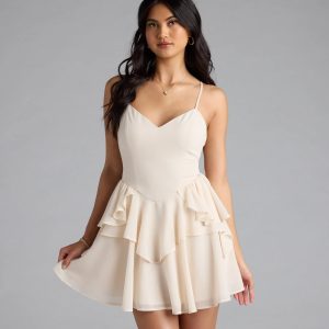Fairytale Daze Strappy Back Chiffon Skater Dress
