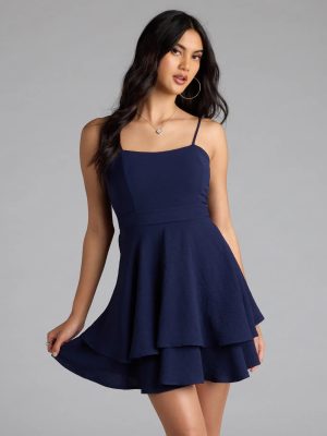 Lovely Day Tie Back Ruffle Skater Dress