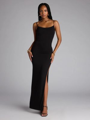 All Eyes On You High Slit Maxi Dress