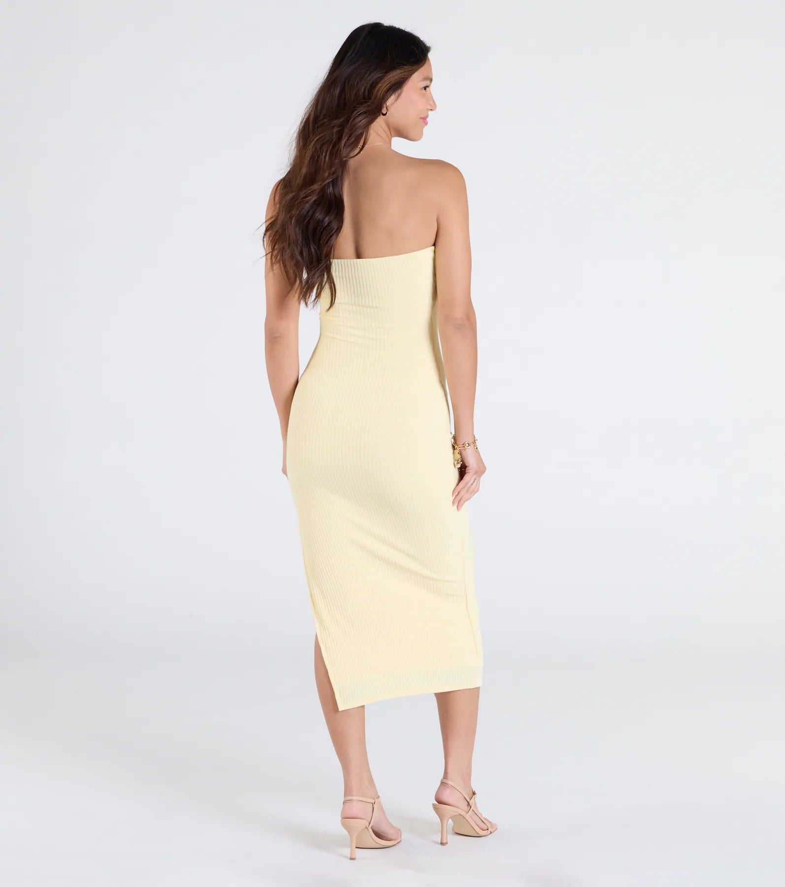 Smooth Talker Strapless Bodycon Midi Dress - Image 2