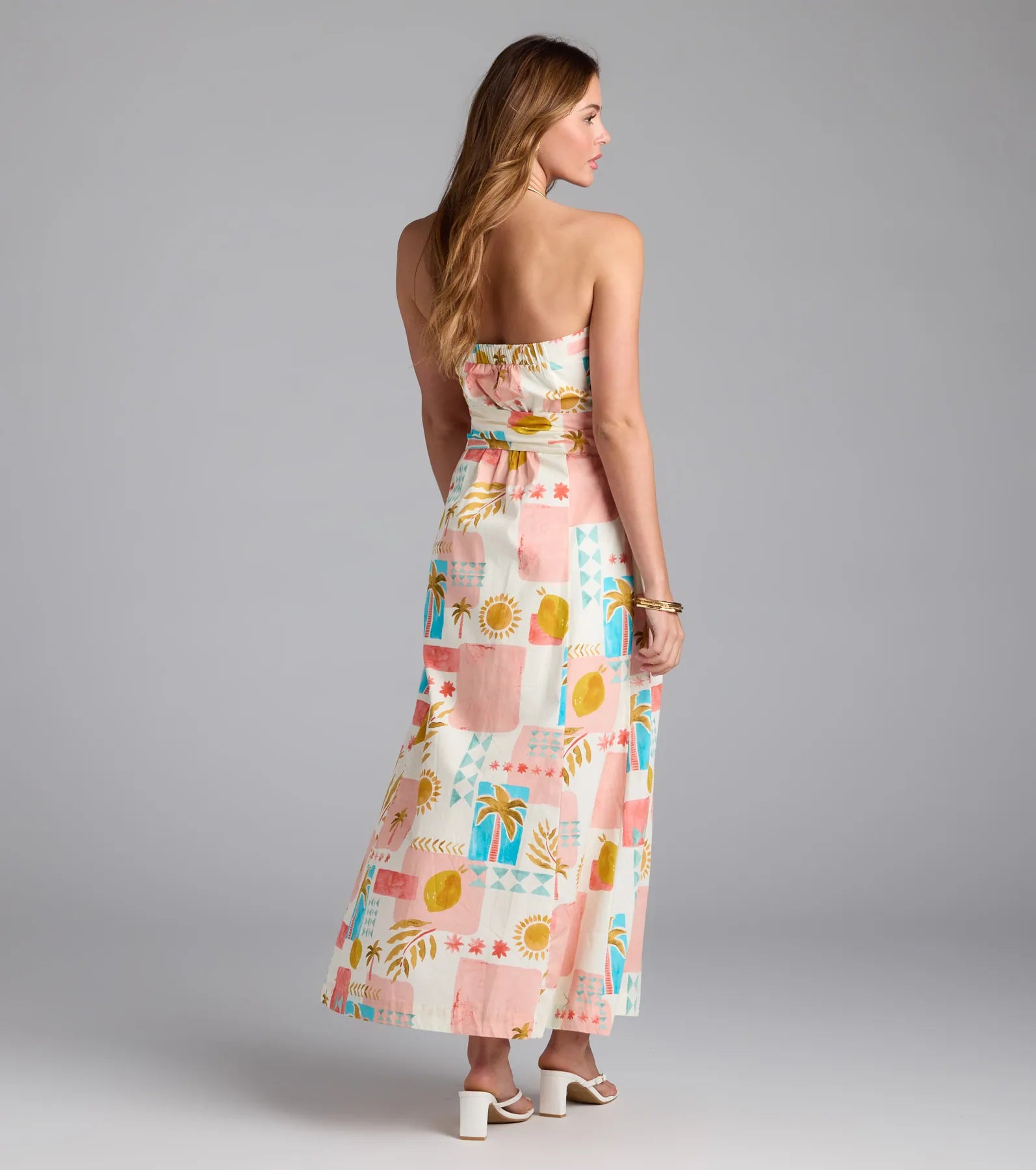Jetset Babe Tropical Print Belted Maxi Dress - Image 2