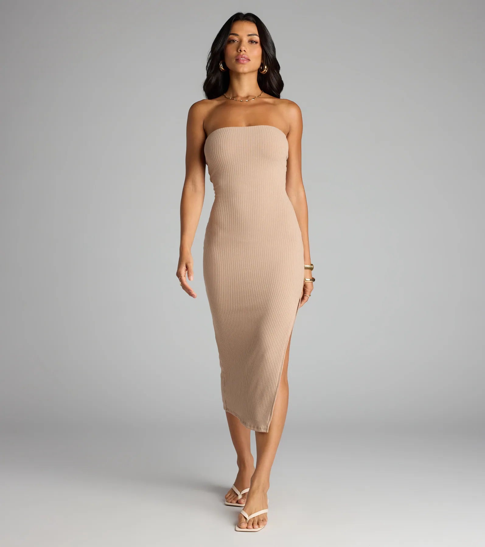 Smooth Talker Strapless Bodycon Midi Dress - Image 13