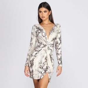 Viper Vixen Knot Mini Dress