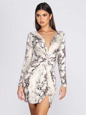 Viper Vixen Knot Mini Dress