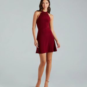 Classic Allure Sleeveless A-Line Short Dress