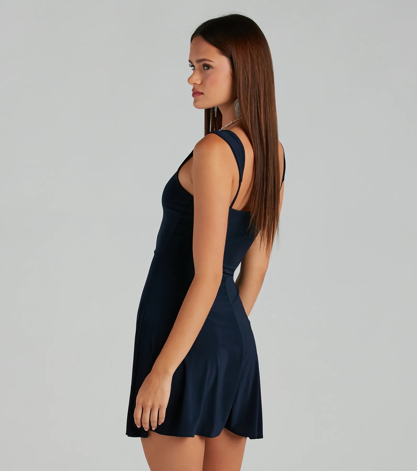 Extra Flare V-Neck Skater Dress - Image 2