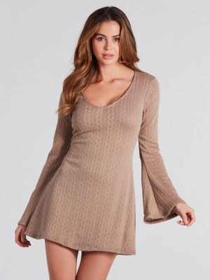 Timeless Classic Cable Knit A-Line Dress