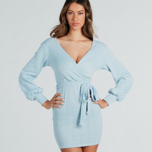 All Things Cute Cable Knit Sweater Dress