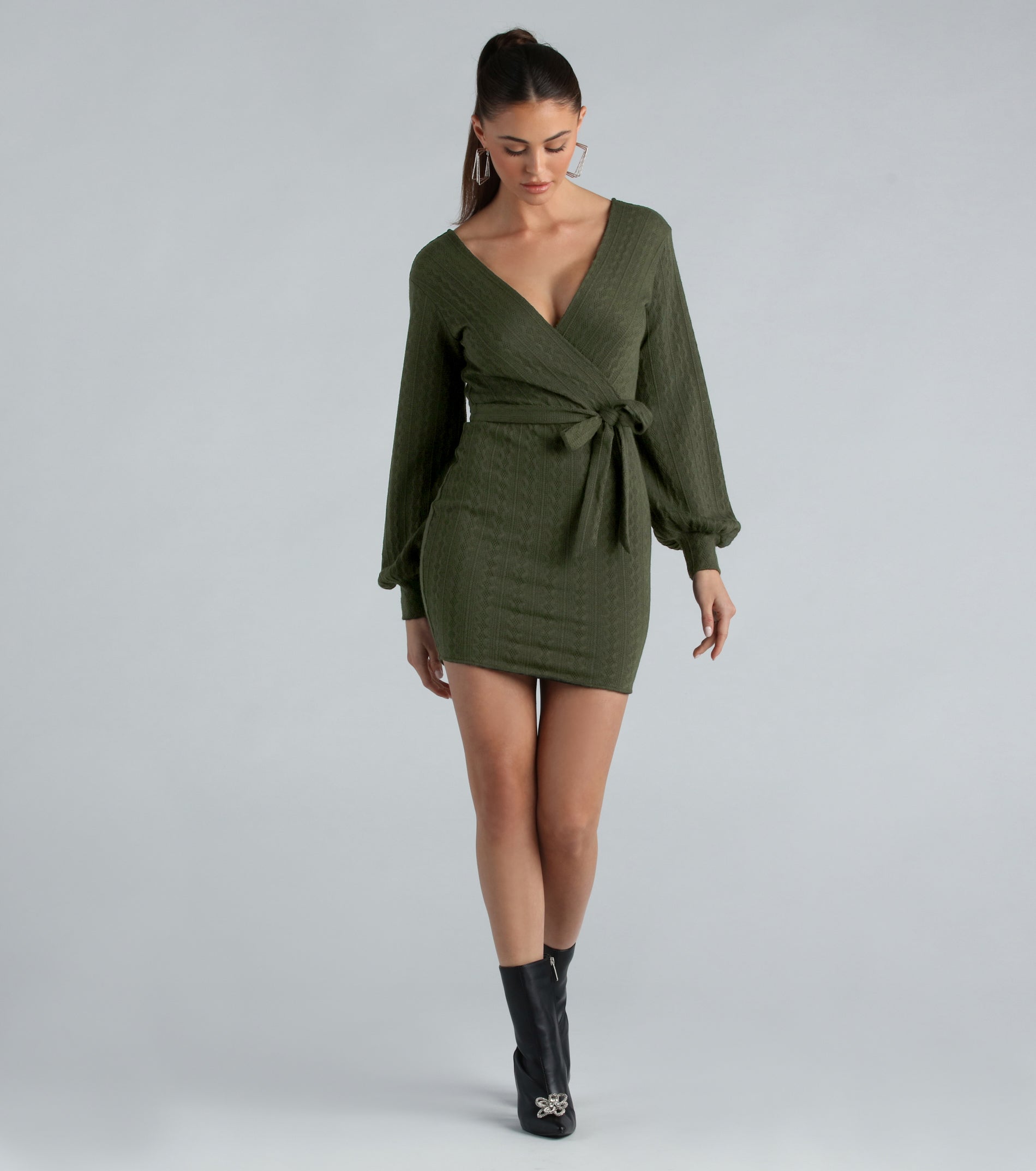 All Things Cute Cable Knit Sweater Dress - Image 7