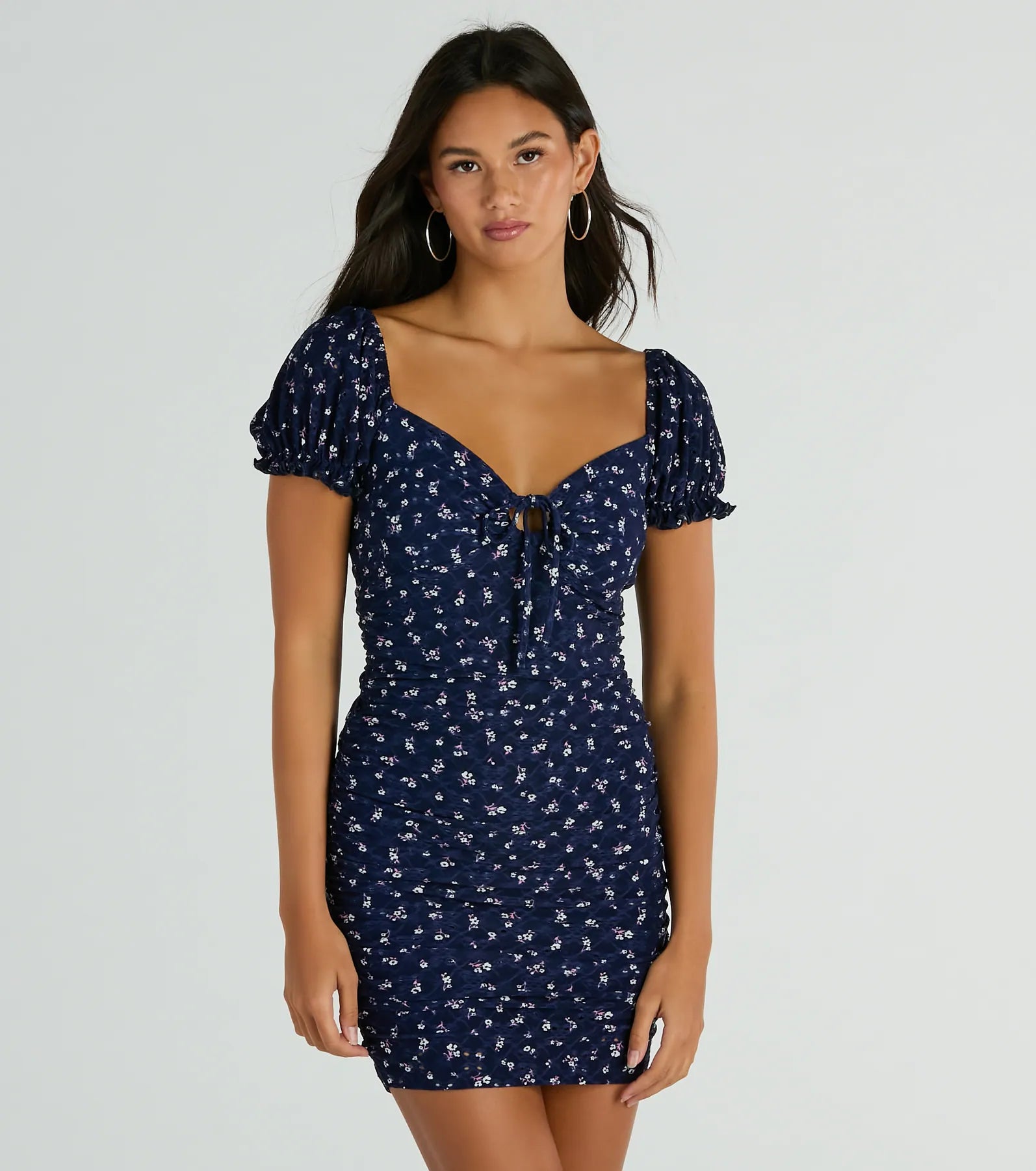 Meadow Vibes Floral Eyelet Lace Mini Dress - Image 5