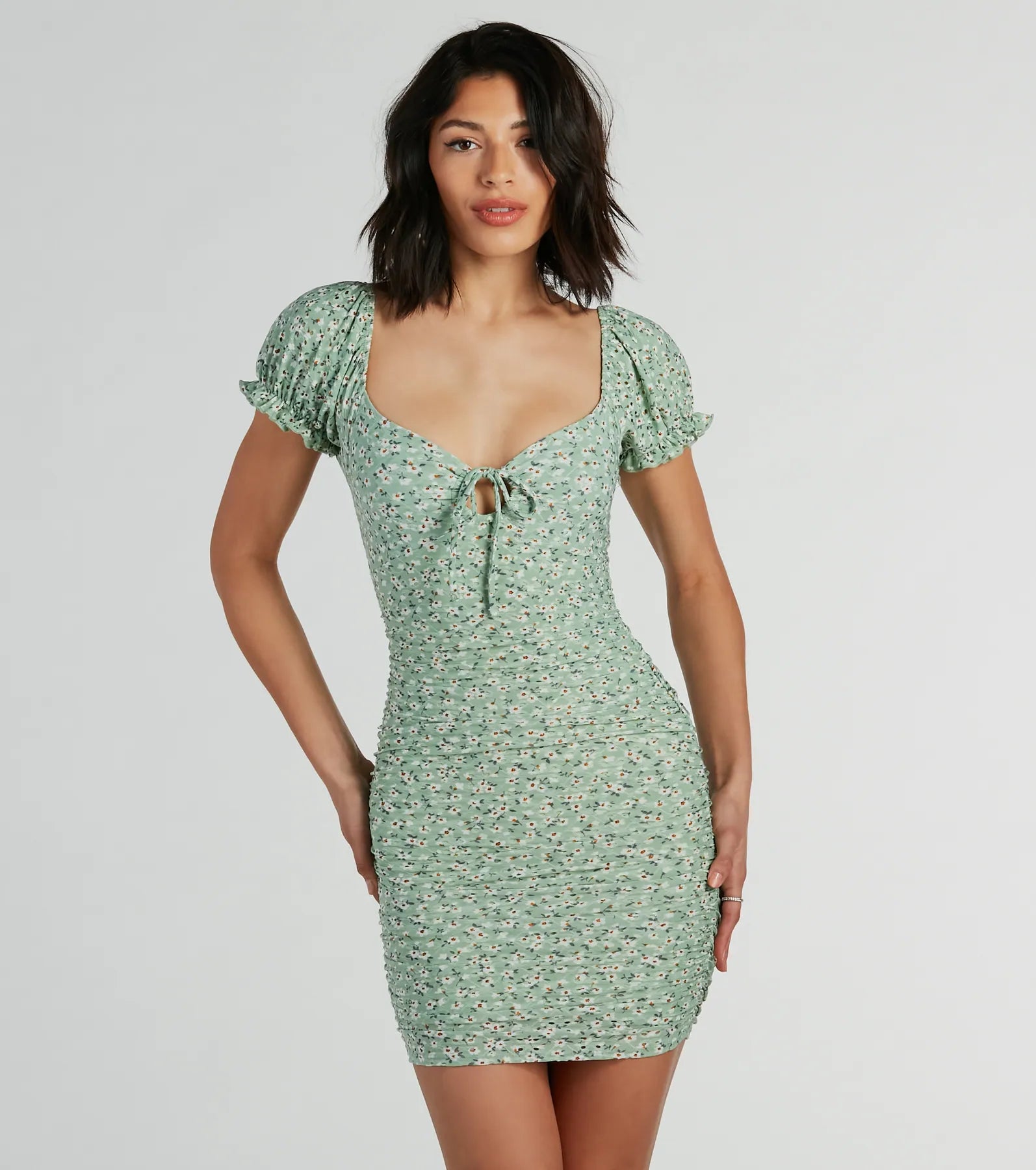 Meadow Vibes Floral Eyelet Lace Mini Dress - Image 10