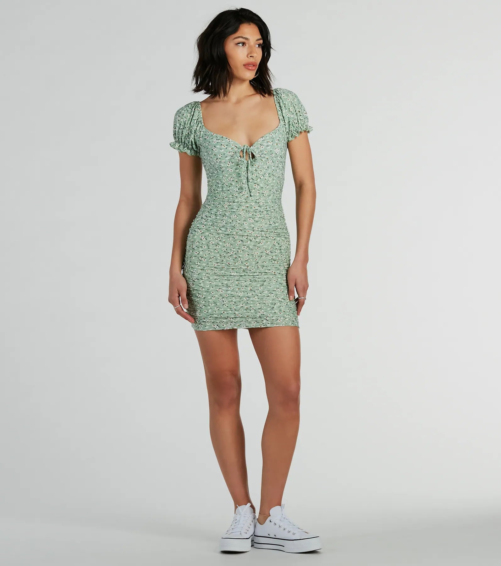 Meadow Vibes Floral Eyelet Lace Mini Dress - Image 12