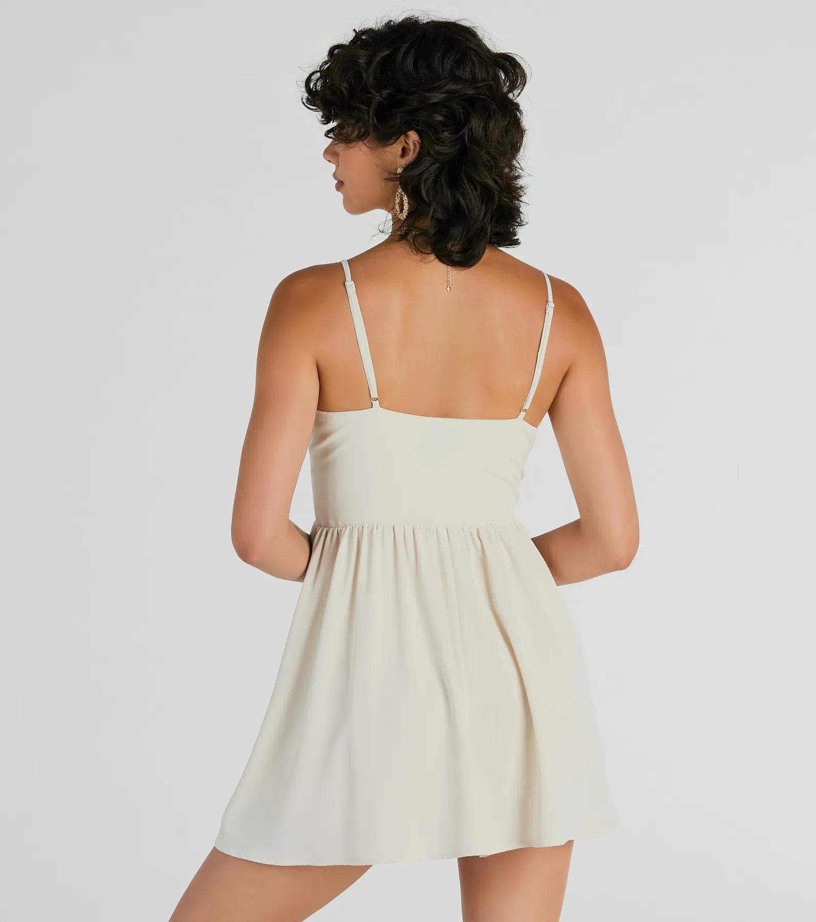 Enchanting Look V-Neck Button Down Skater Dress - Image 2