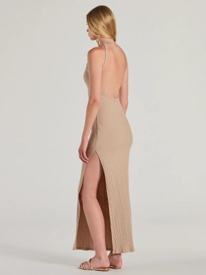 Fall Into Fashion Crew Neck Open Back Maxi Dress