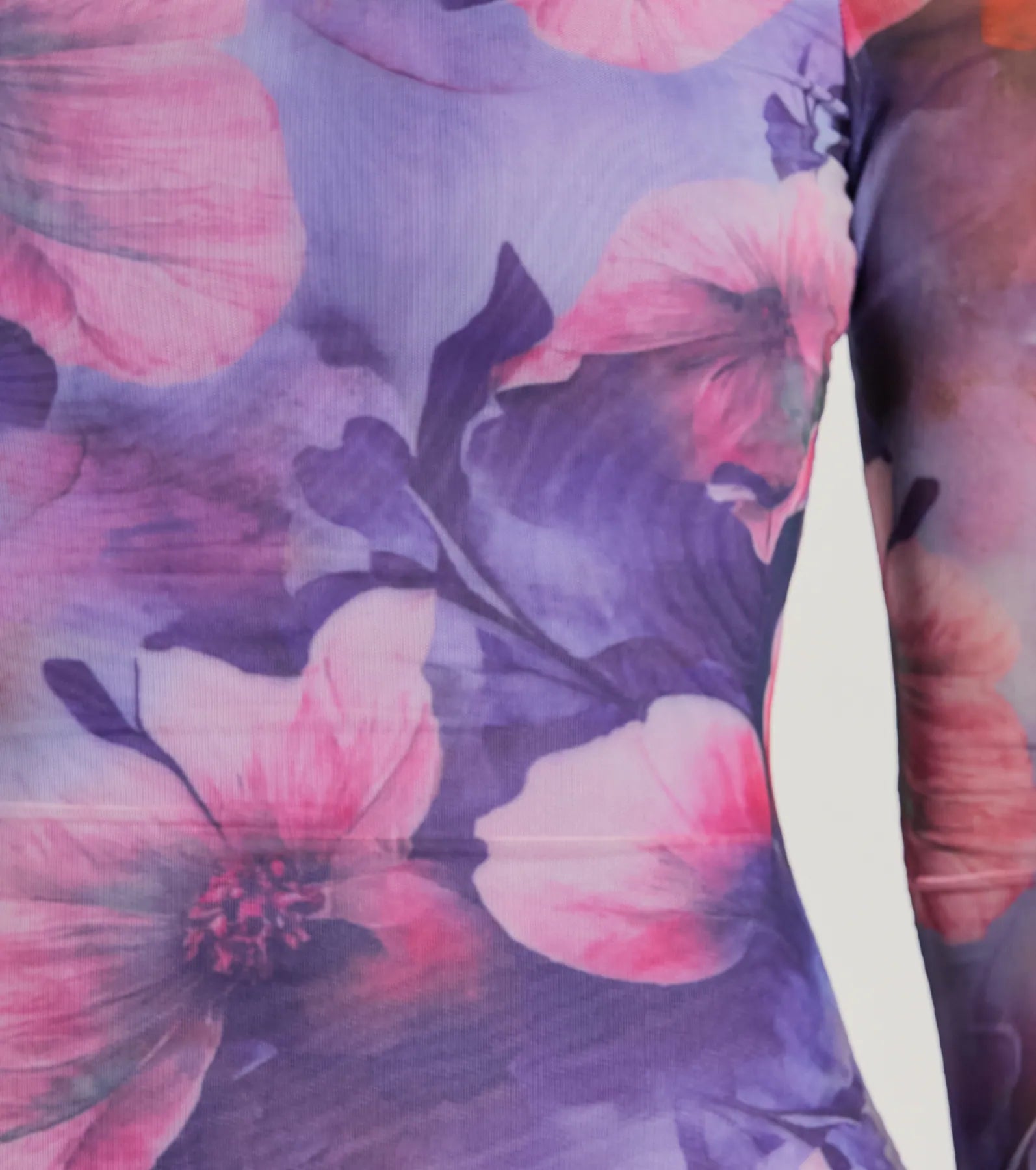 Stun And Only Mock Neck Floral Mesh Mini Dress - Image 4