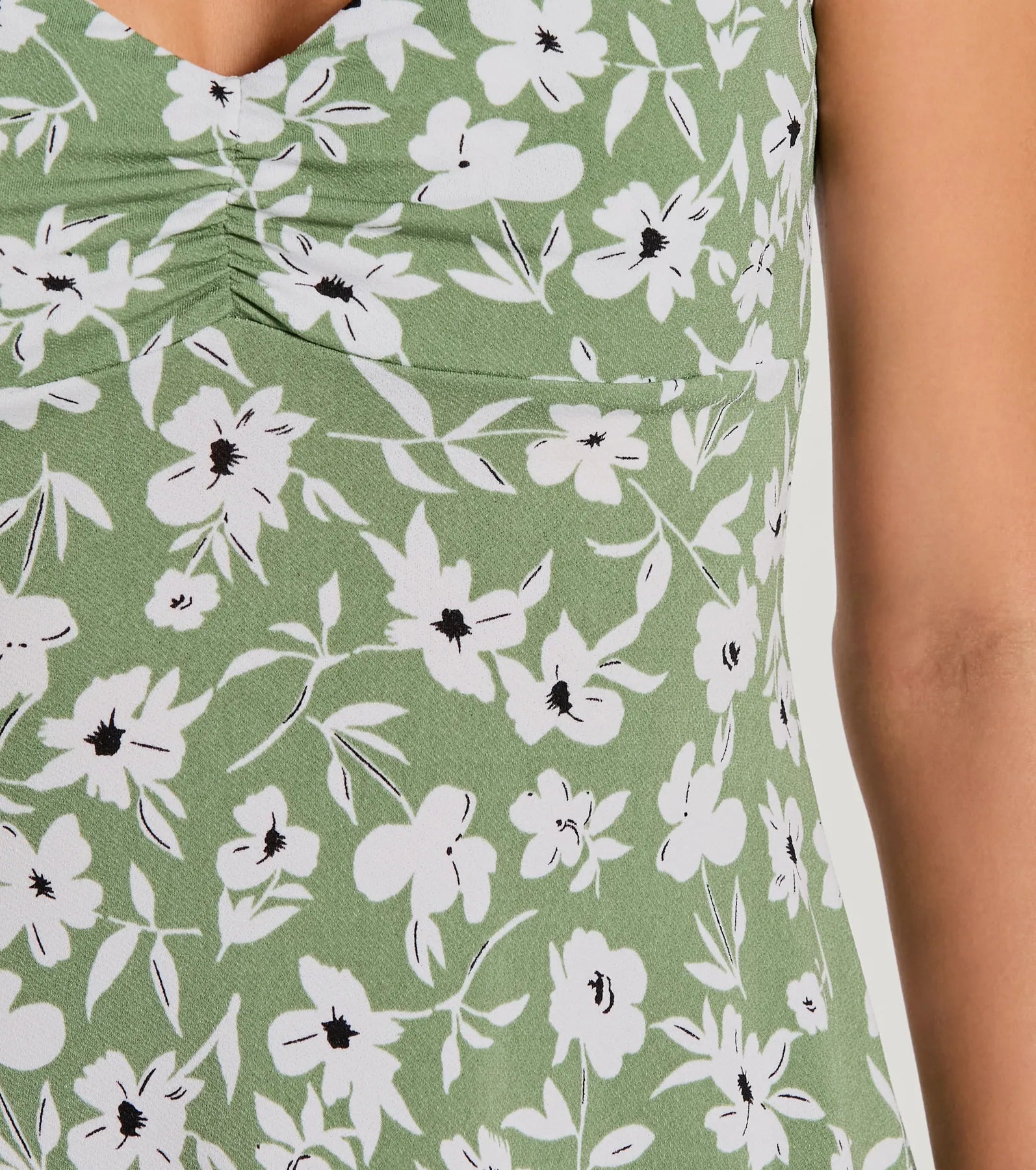 Charming Ways V-Neck Floral Crepe A-Line Dress - Image 3