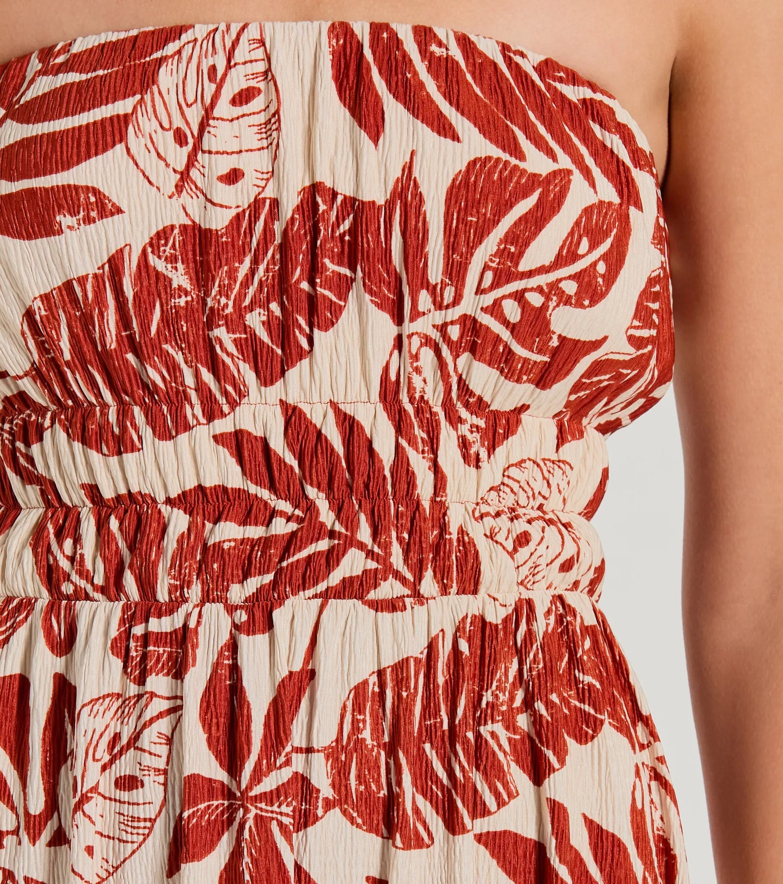 Sunshine On My Mind Strapless Tropical Skater Dress - Image 3