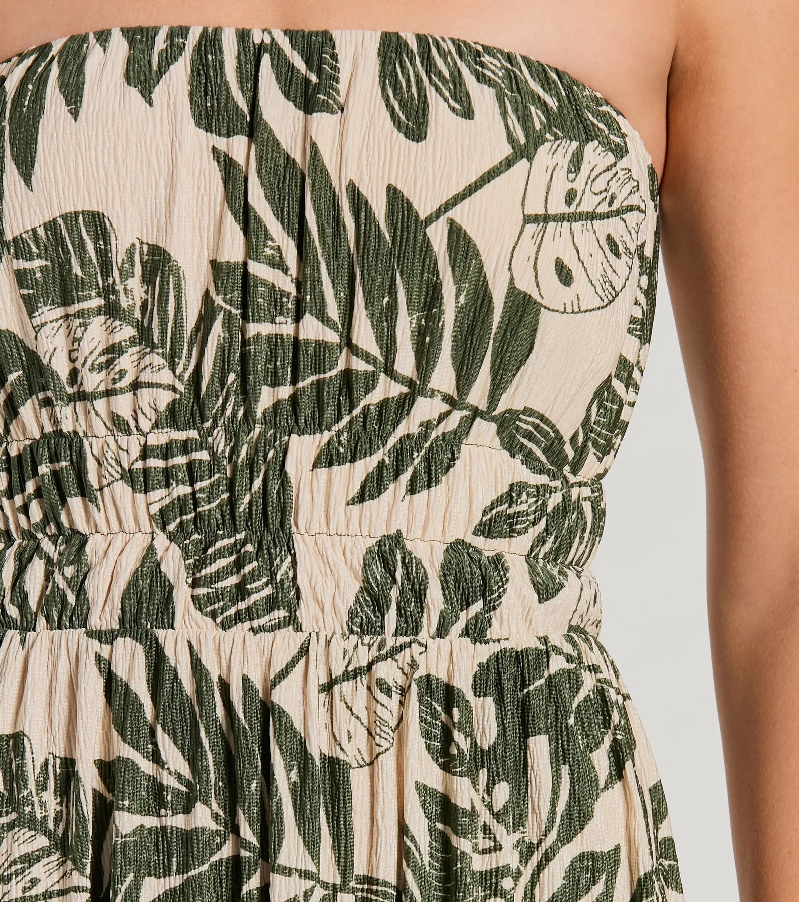 Sunshine On My Mind Strapless Tropical Skater Dress - Image 7