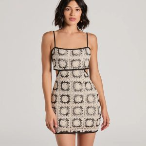 Beachy Babe Tie-Back Crochet Mini Dress