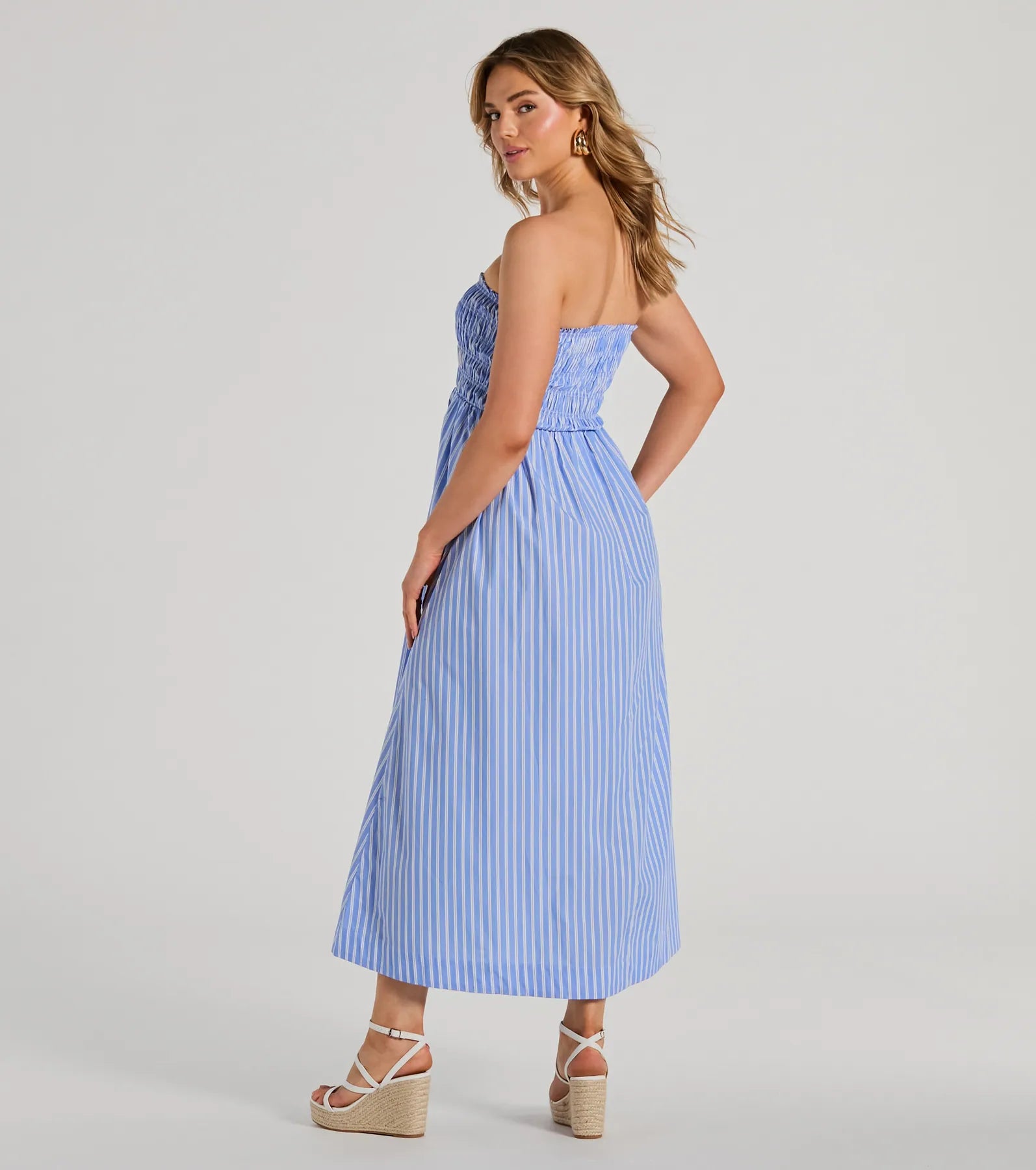 Signature Stripes Strapless A-Line Maxi Dress - Image 2