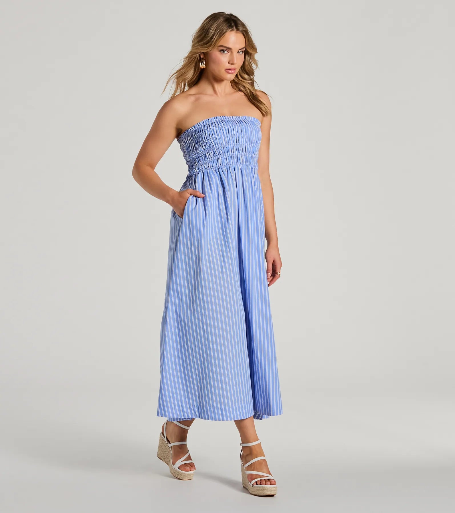 Signature Stripes Strapless A-Line Maxi Dress - Image 4