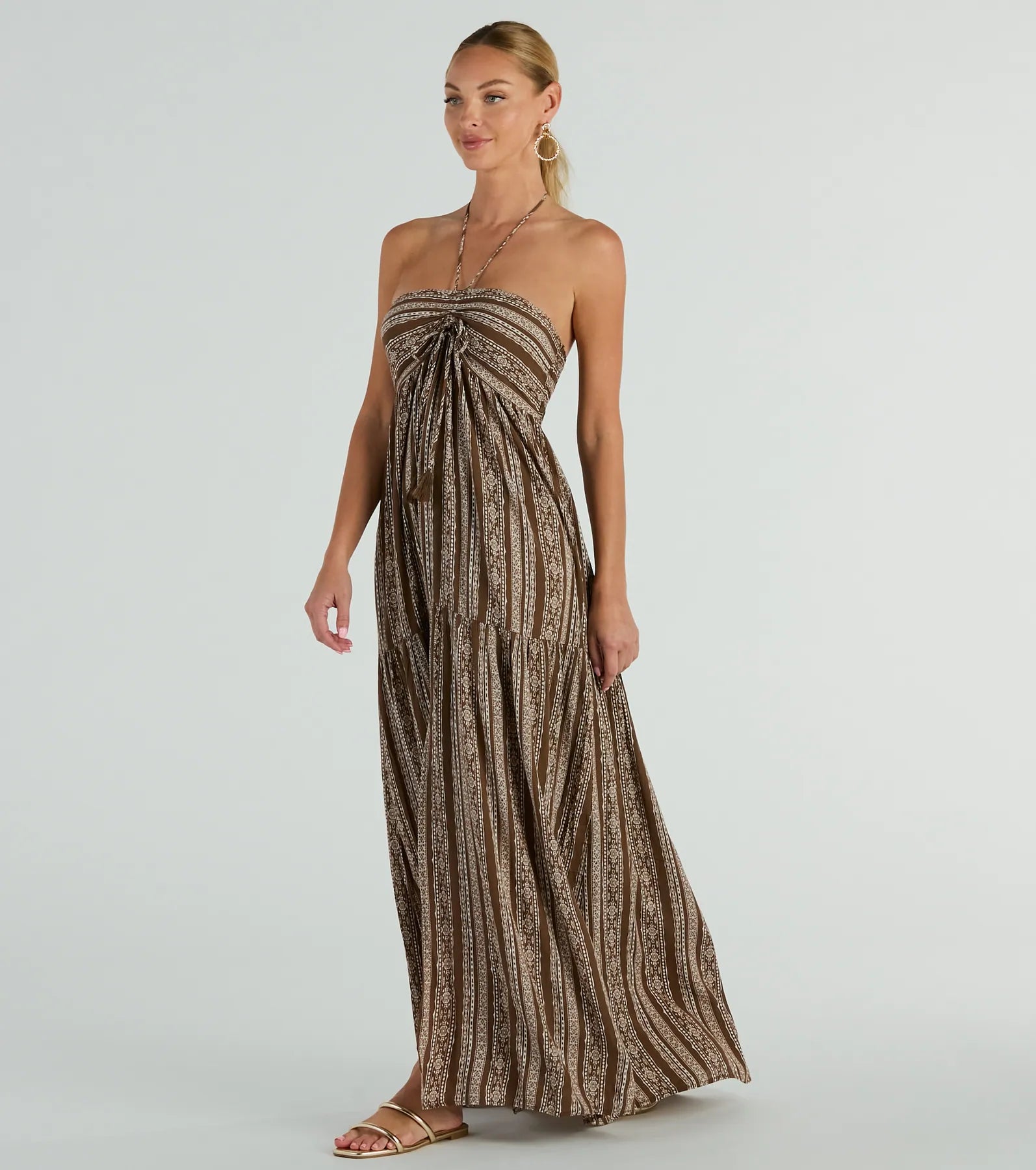 Desert Princess Halter Maxi Dress With Pockets - Image 4
