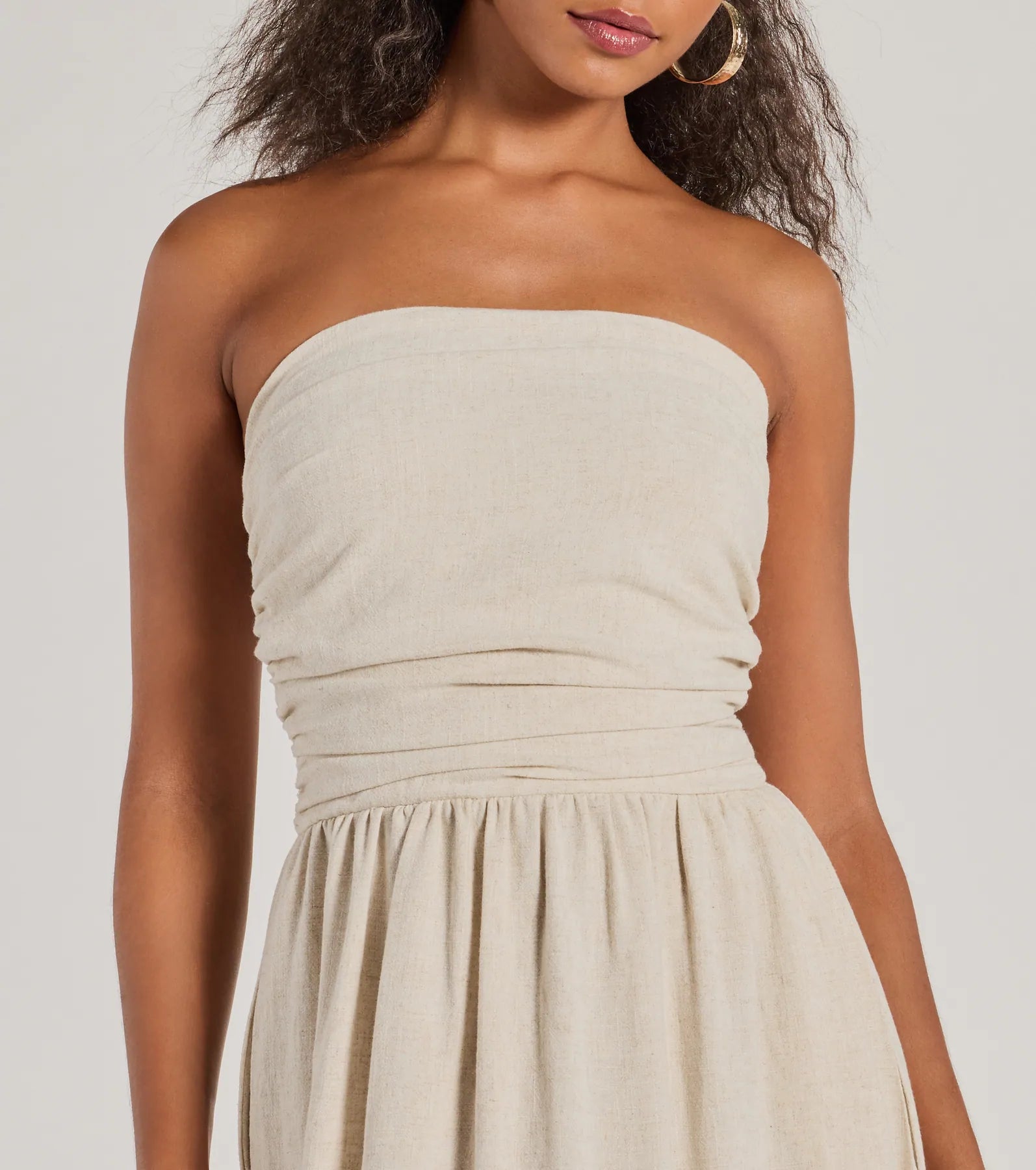 Effortlessly Elevated Strapless Linen-Blend Dress - Image 3