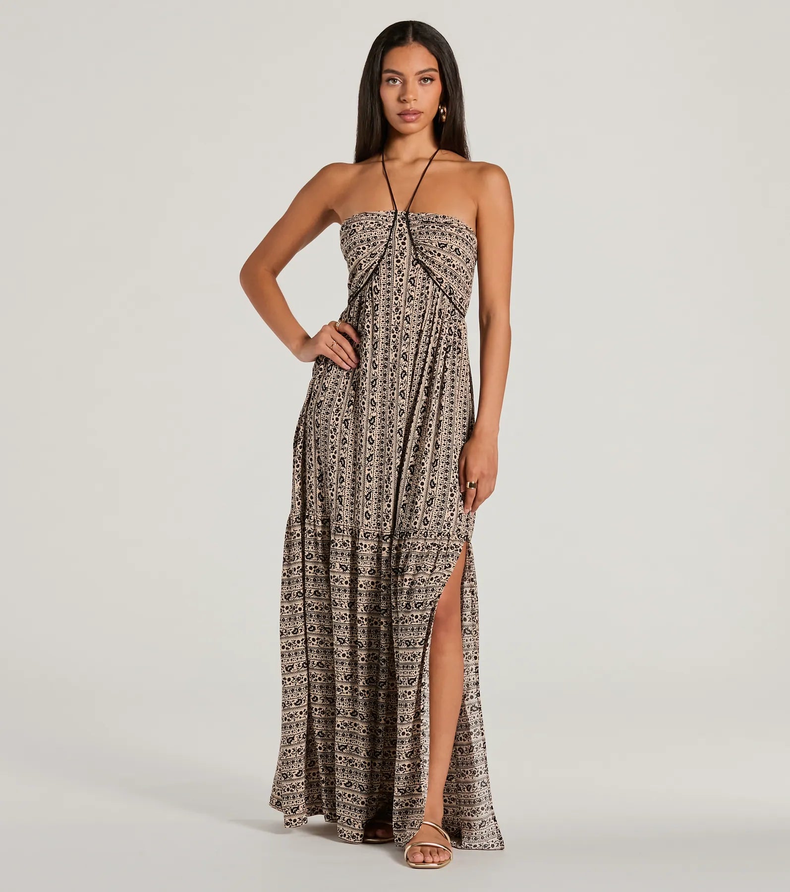 Desert Princess Halter Maxi Dress With Pockets - Image 5