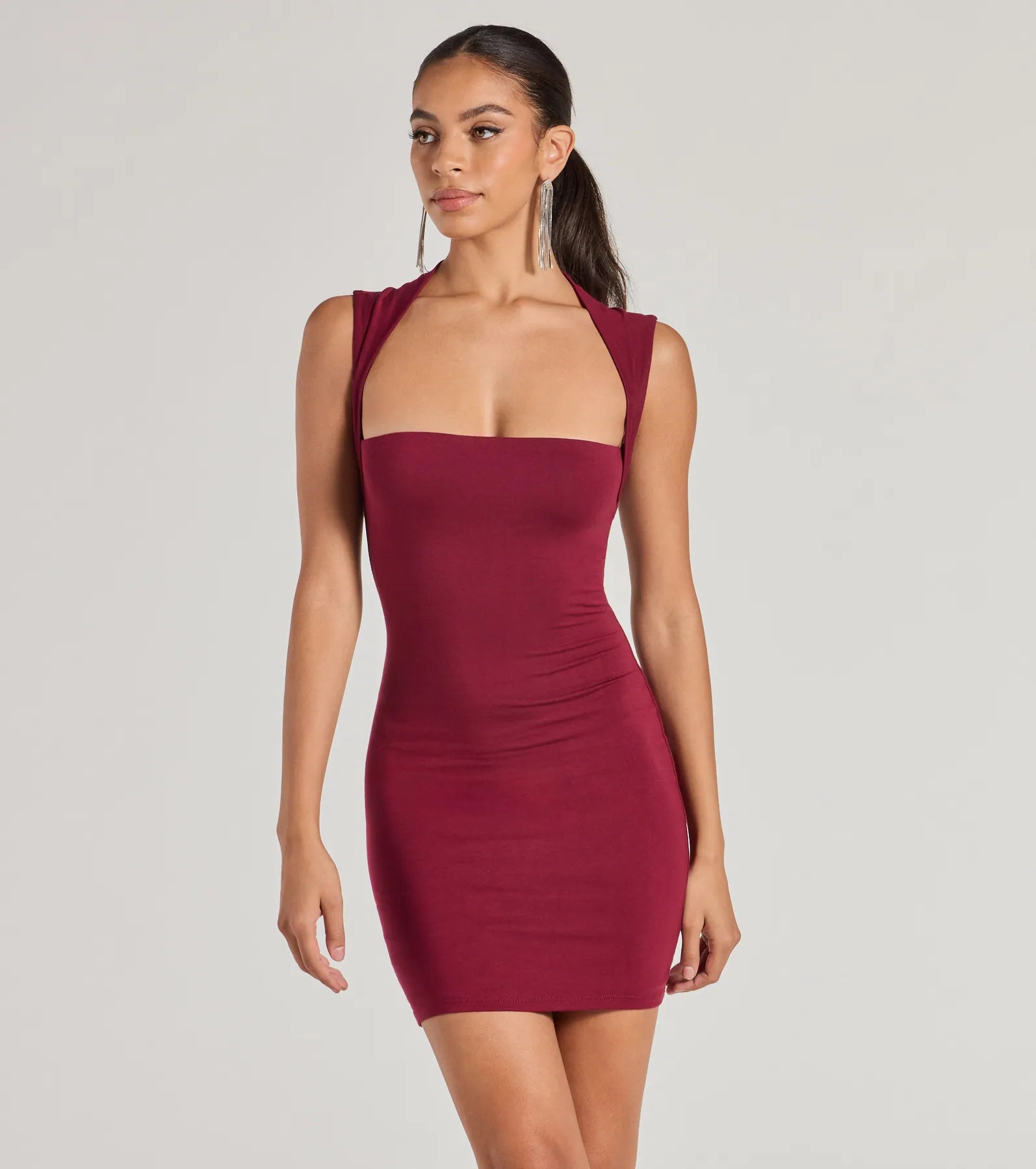 Chic Muse Square Neck Bodycon Mini Dress - Image 6