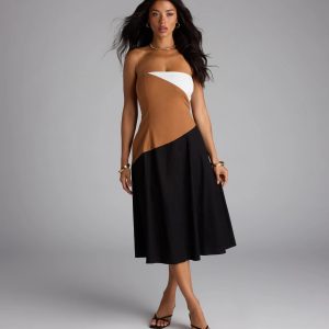 Picture Perfect Color Block Midi Dress