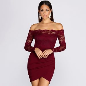 All That Lace Mini Dress