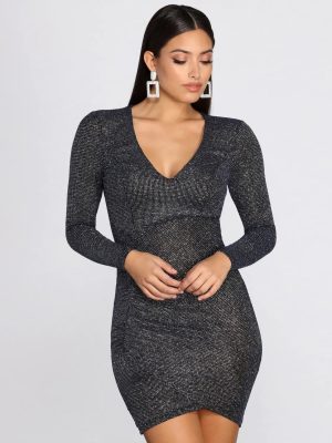 That Glam Life Glitter Wrap Dress
