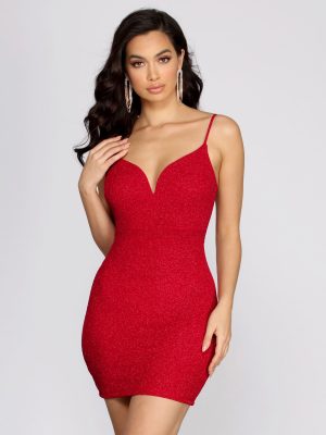 Glisten In Glitter Mini Dress