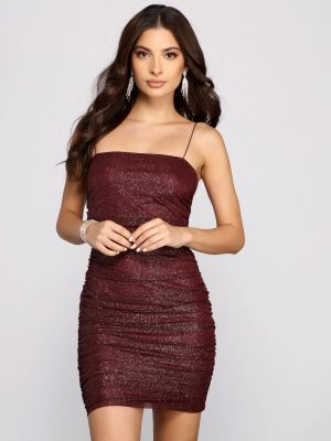 Girly In Glitter Mesh Mini Dress