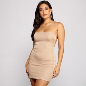 Glitz and Glitter Open Back Mini Dress