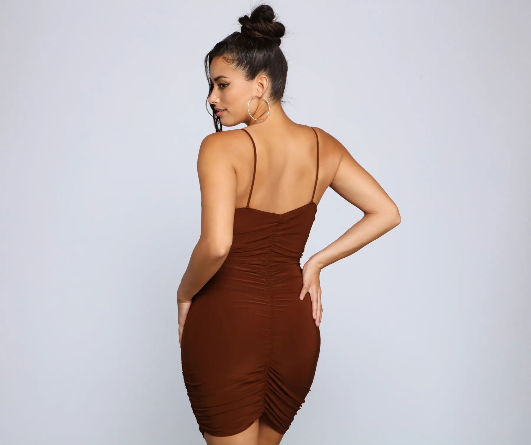 Simple And Chic Ruched Mini Dress - Image 2