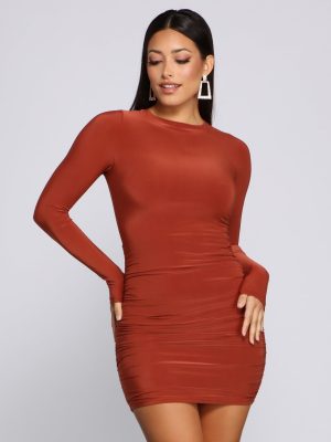 Sultry Lace-Up Back Bodycon Dress