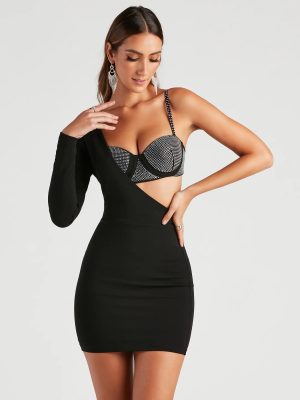 Master Piece Rhinestone Bra Dress