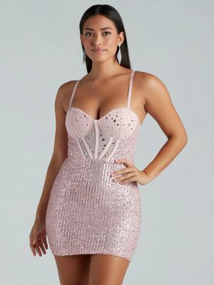 Dusk Til' Dawn Sequin Corset Mini Dress