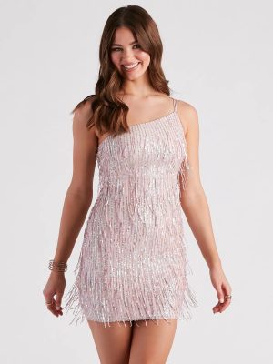 Shake It Up Sequin Fringe Mini Dress