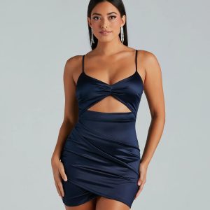 Major Heat Satin Cutout Mini Dress